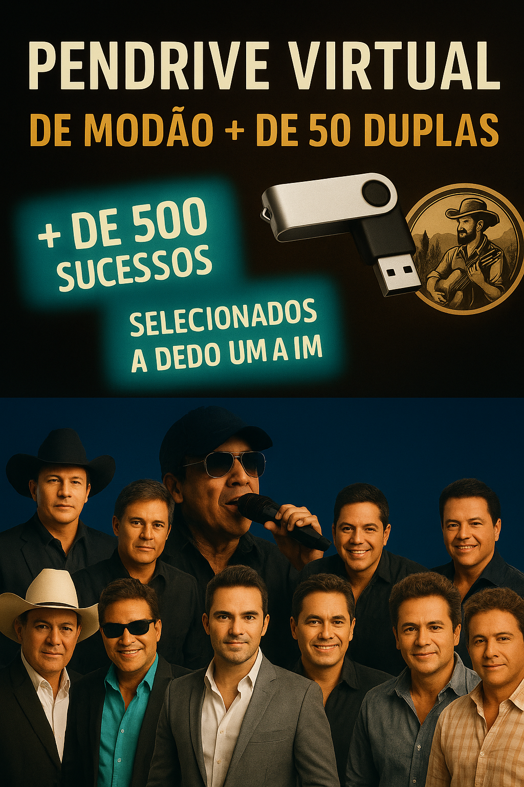 Pendrive Virtual de Modão + de 50 duplas